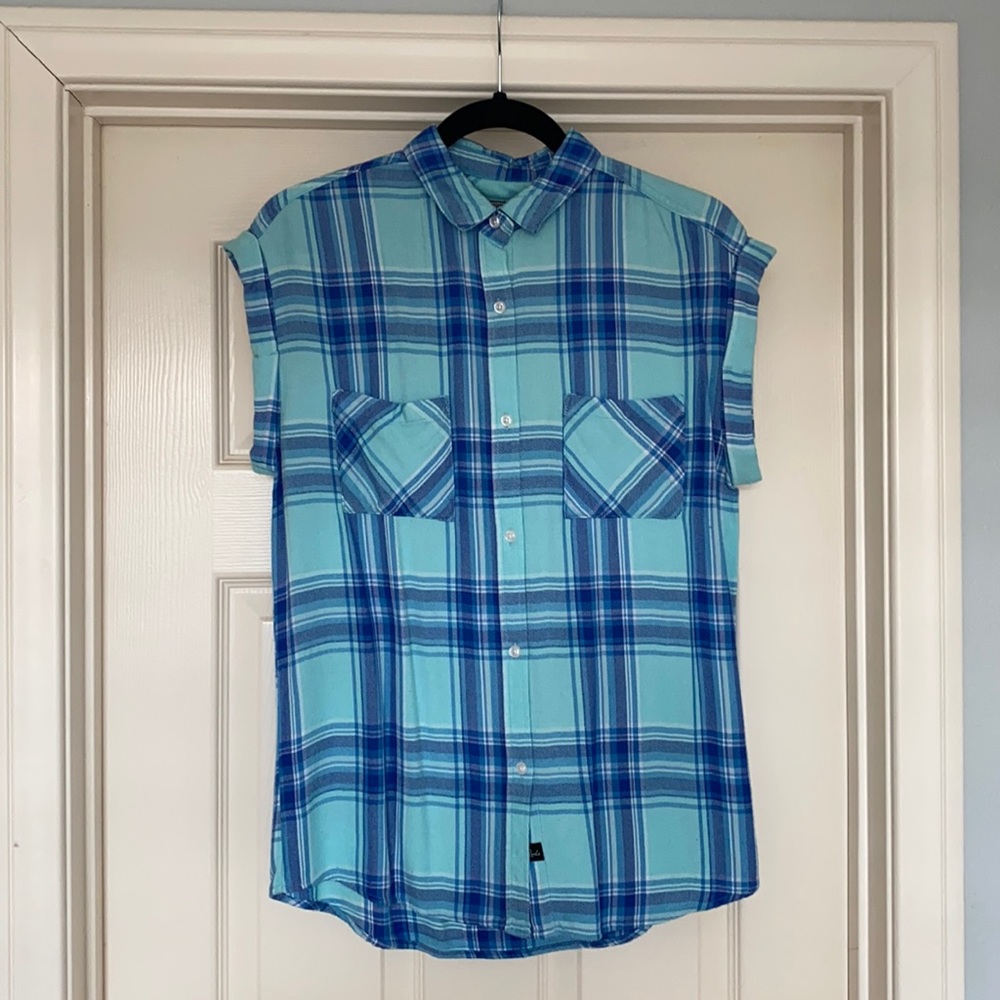 Rails Sleeveless Flannel Button Down